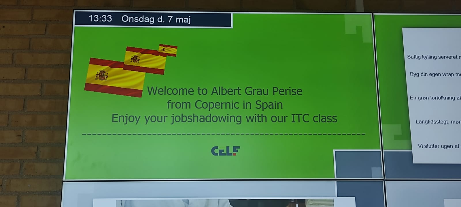 Benvinguda a l'Albert a les pantalles del CELF